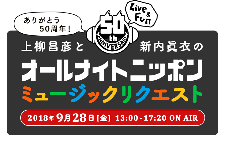 上柳昌彦と新内眞衣のオールナイトニッポンミュージックリクエスト